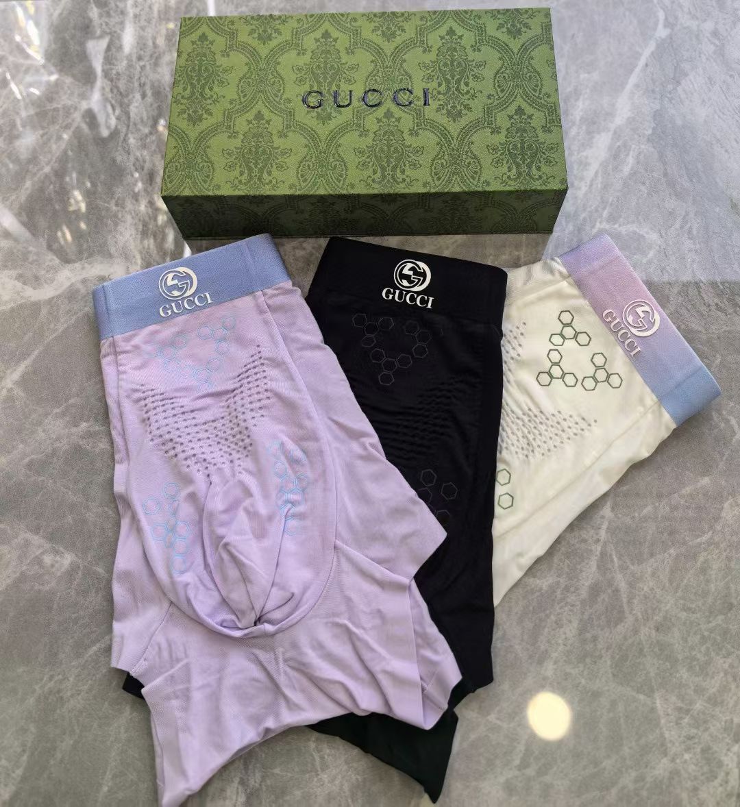 Gucci HexForm Briefs – Textured Elegance Edition