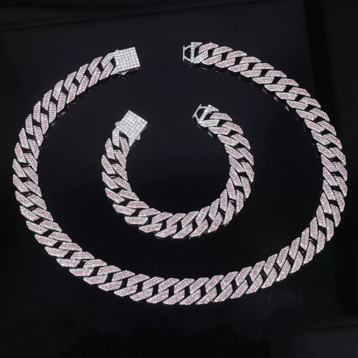 Cuban Link Jewelry Collection – Gold & Silver with Colored Stones and Diamond Accents