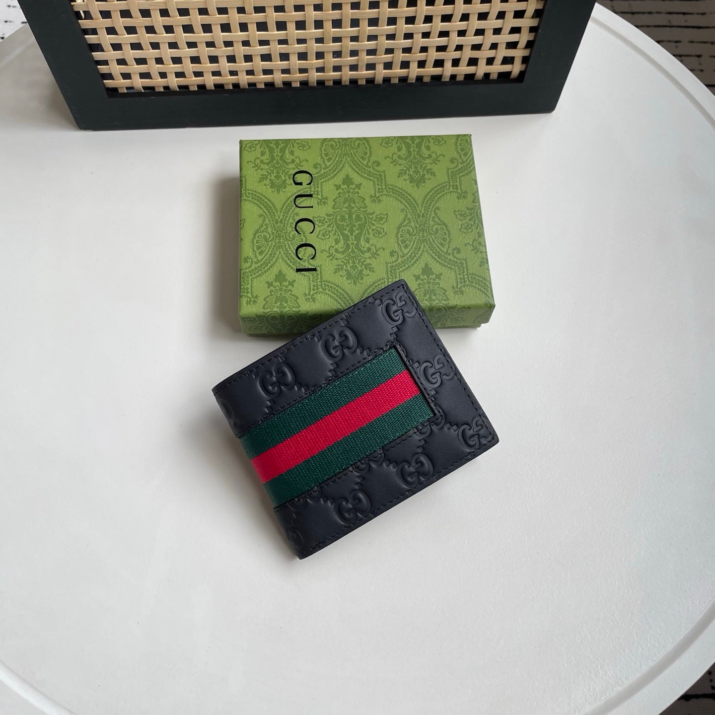 Gucci Black GG Embossed Wallet – Monogram Texture Edition