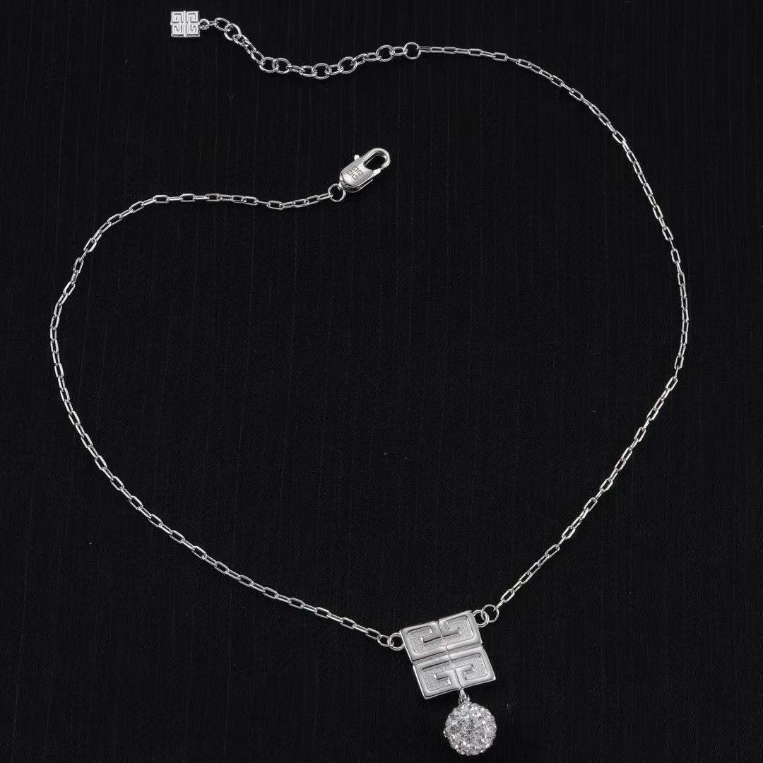 Givenchy Geometric Crystal Jewelry – Necklace & Bracelet Set in Gold & Silver