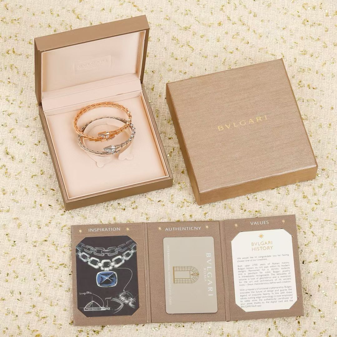 BVLGARI Serpenti Viper Bracelet – Rose Gold & White Gold Set