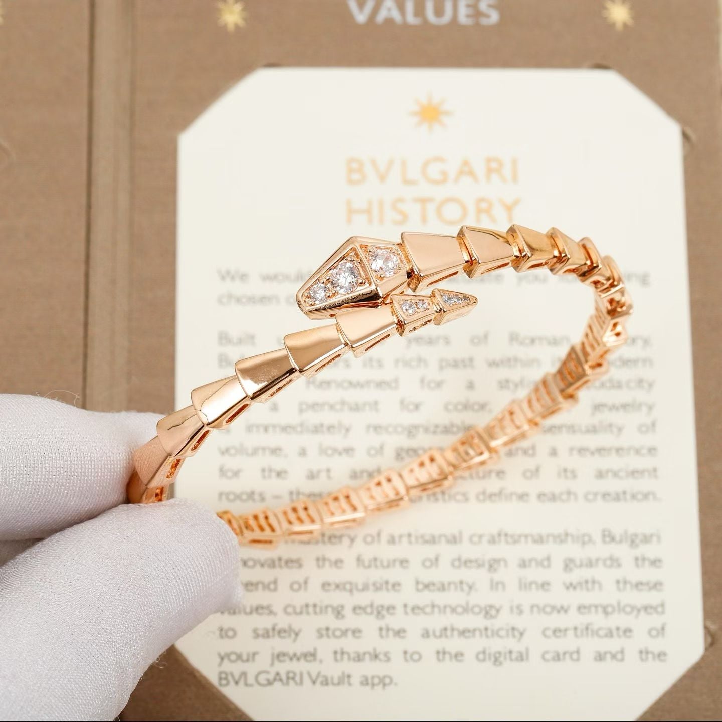 BVLGARI Serpenti Viper Bracelet – Rose Gold & White Gold Set