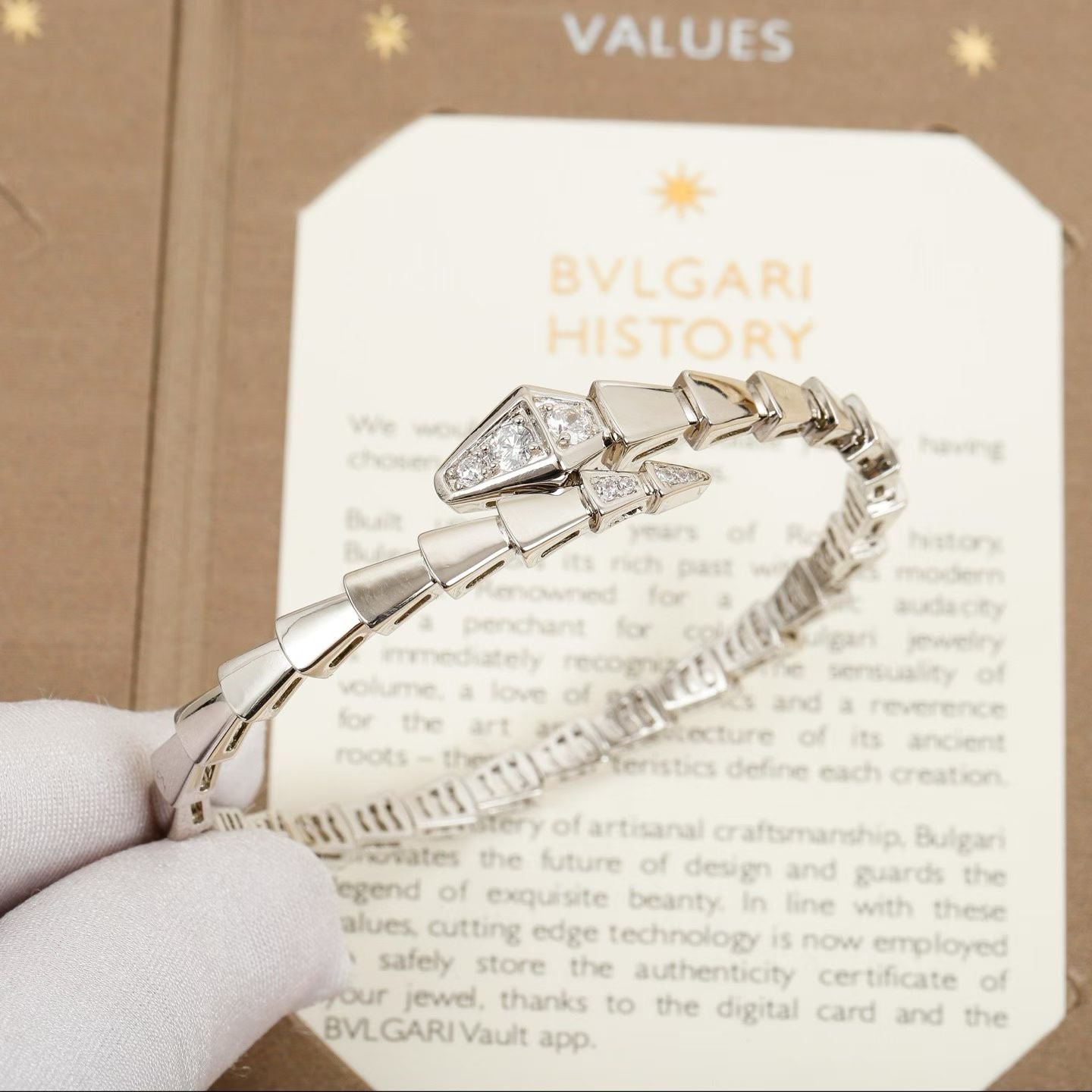 BVLGARI Serpenti Viper Bracelet – Rose Gold & White Gold Set