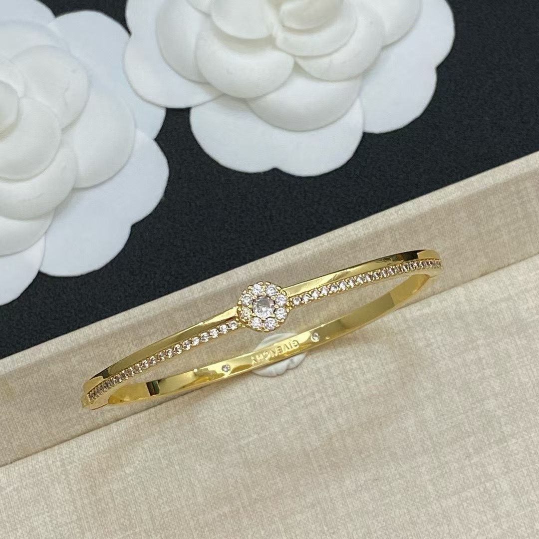Givenchy Diamond Cluster Bangle – Gold & Silver Variants