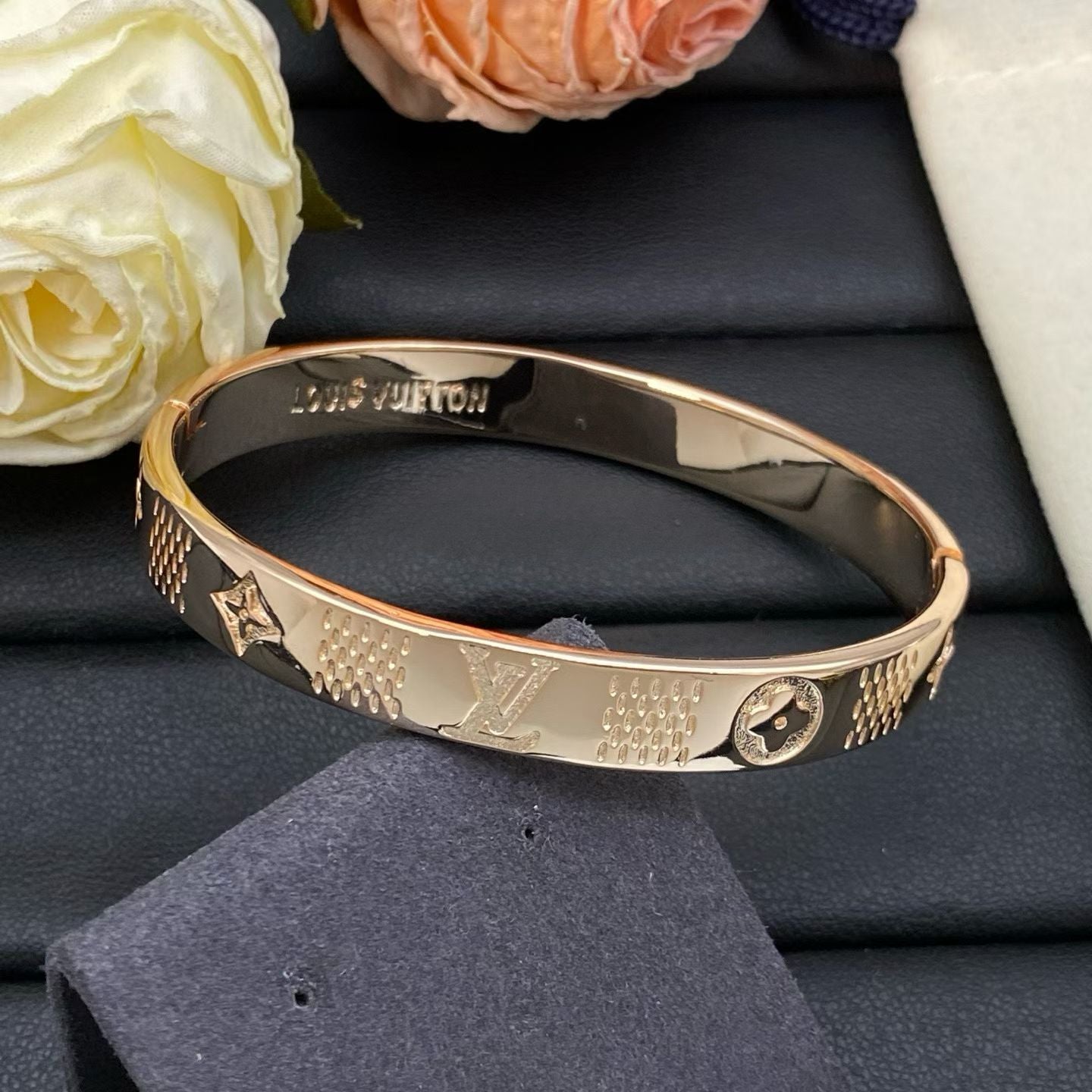 Louis Vuitton Engraved Monogram Bracelet – Rose Gold, Silver & Yellow Gold