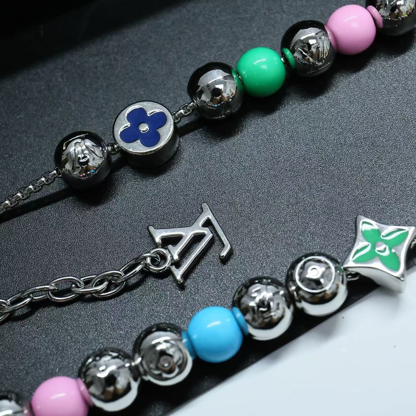 Louis Vuitton Multicolor Beaded Jewelry – Necklace & Bracelet Set