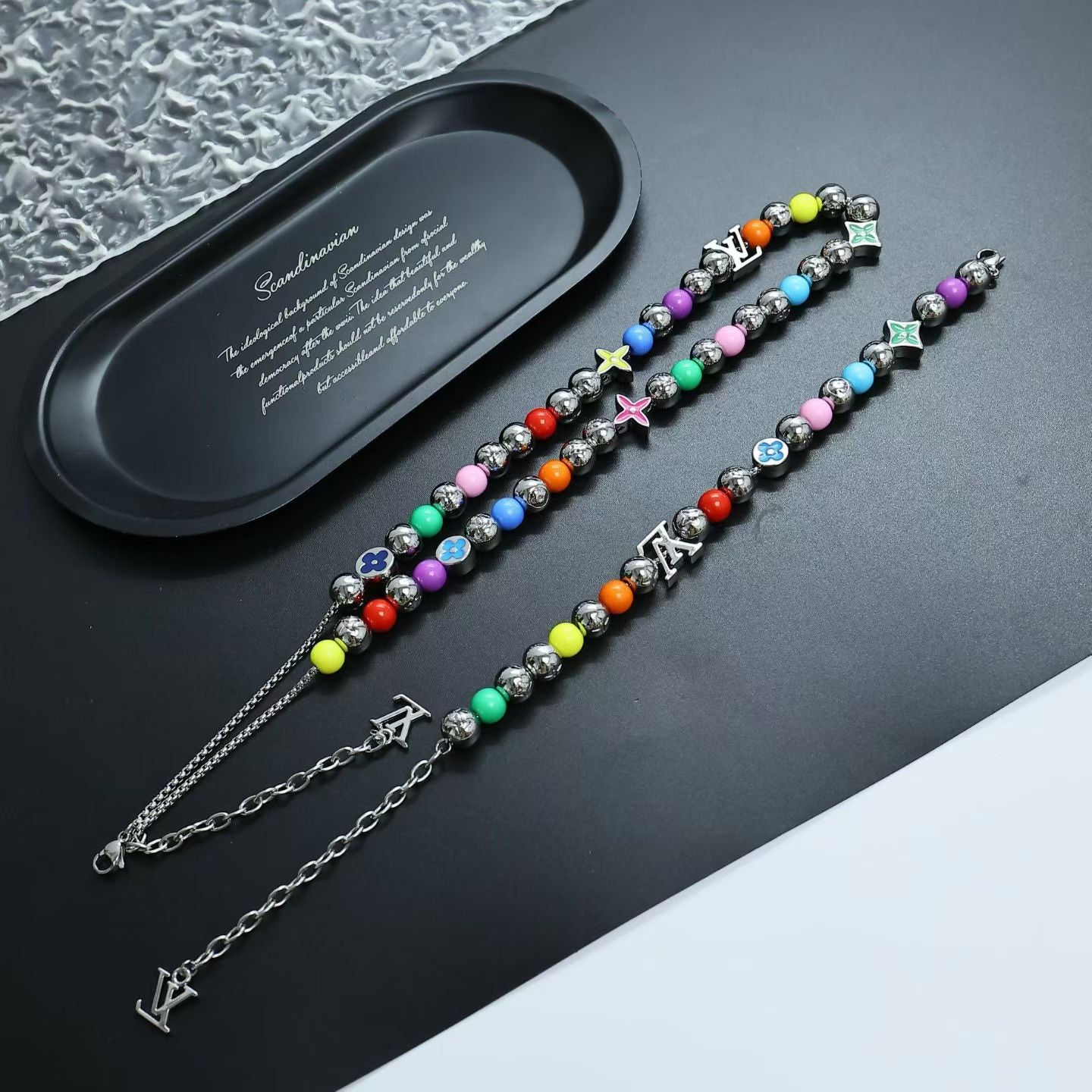 Louis Vuitton Multicolor Beaded Jewelry – Necklace & Bracelet Set