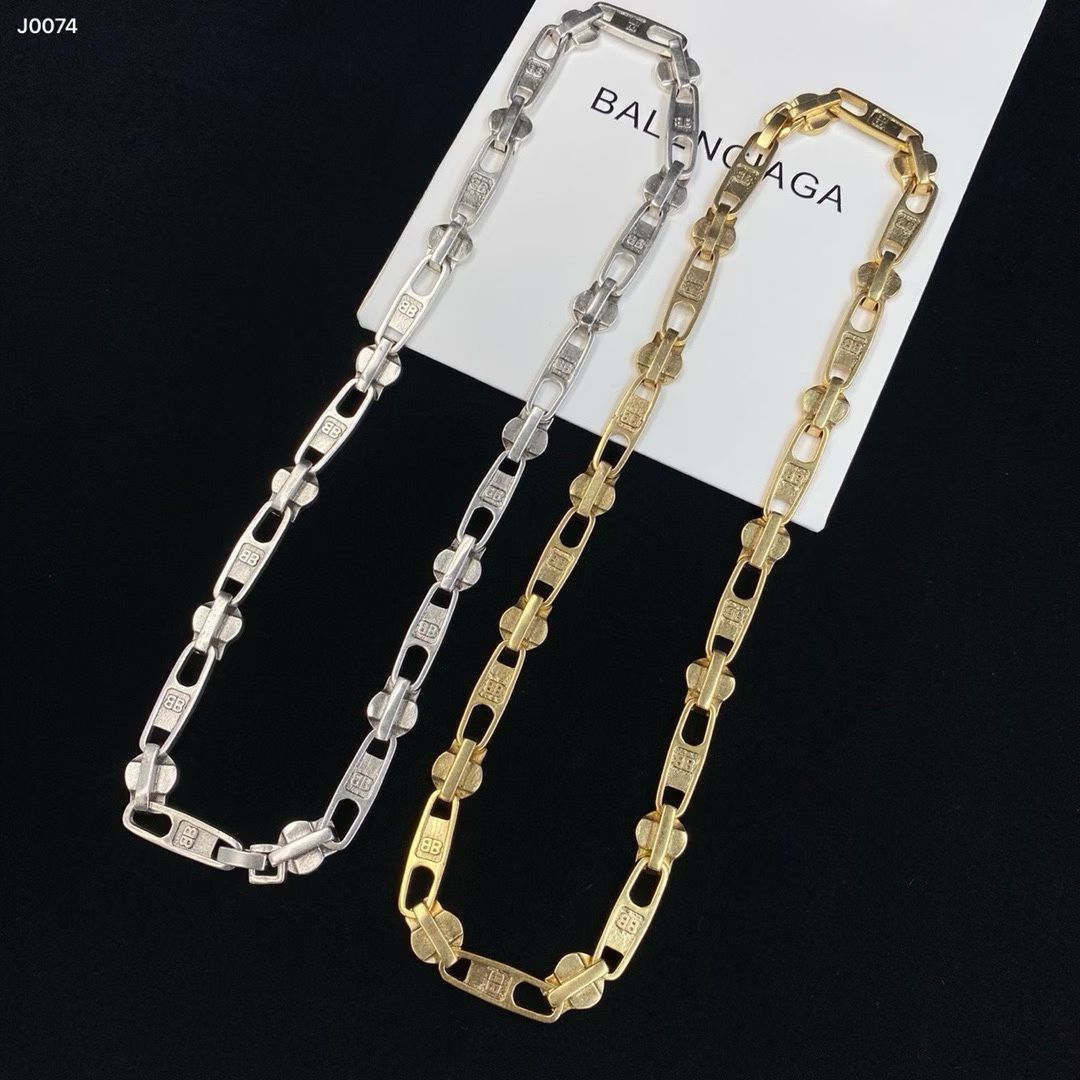 Balenciaga BB Link Chain Necklace – Gold & Silver Variants