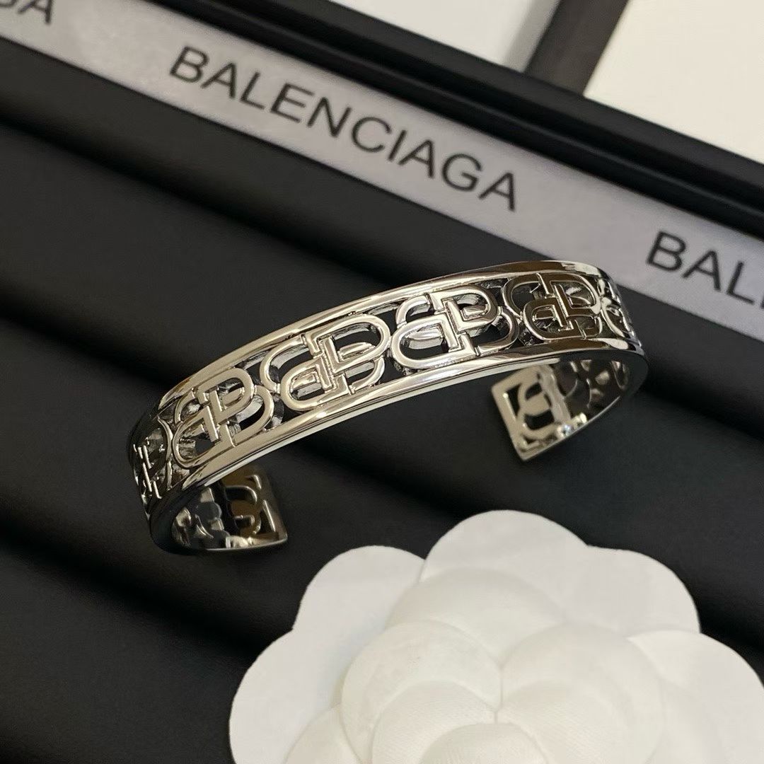 Balenciaga Cut-Out Cuff Bracelet – Gold & Silver Variant