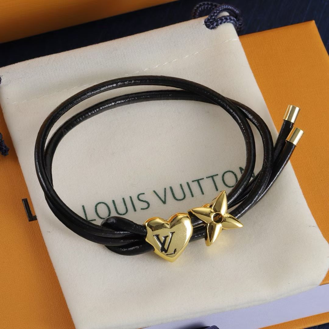 Louis Vuitton Heart & Flower Charm Bracelet – Black, Red & Pink Variants