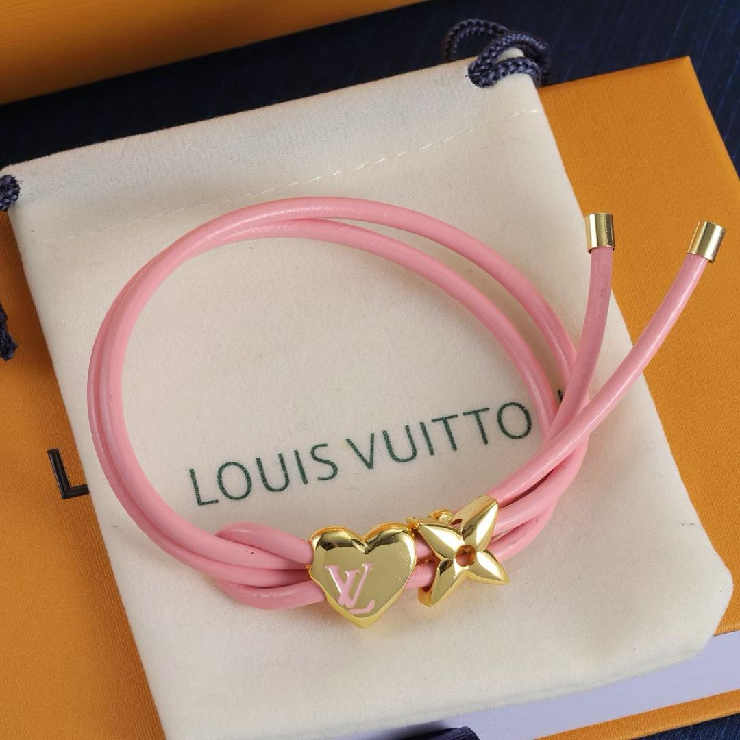 Louis Vuitton Heart & Flower Charm Bracelet – Black, Red & Pink Variants