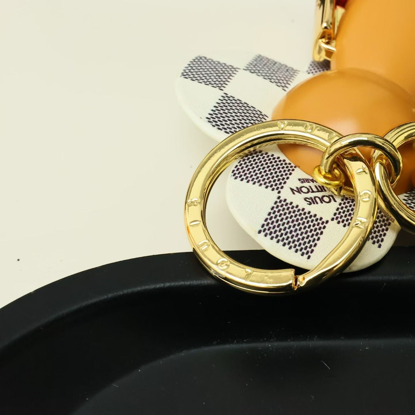 Louis Vuitton Flower Character Keychain – Checkered Petals & Red Wheels