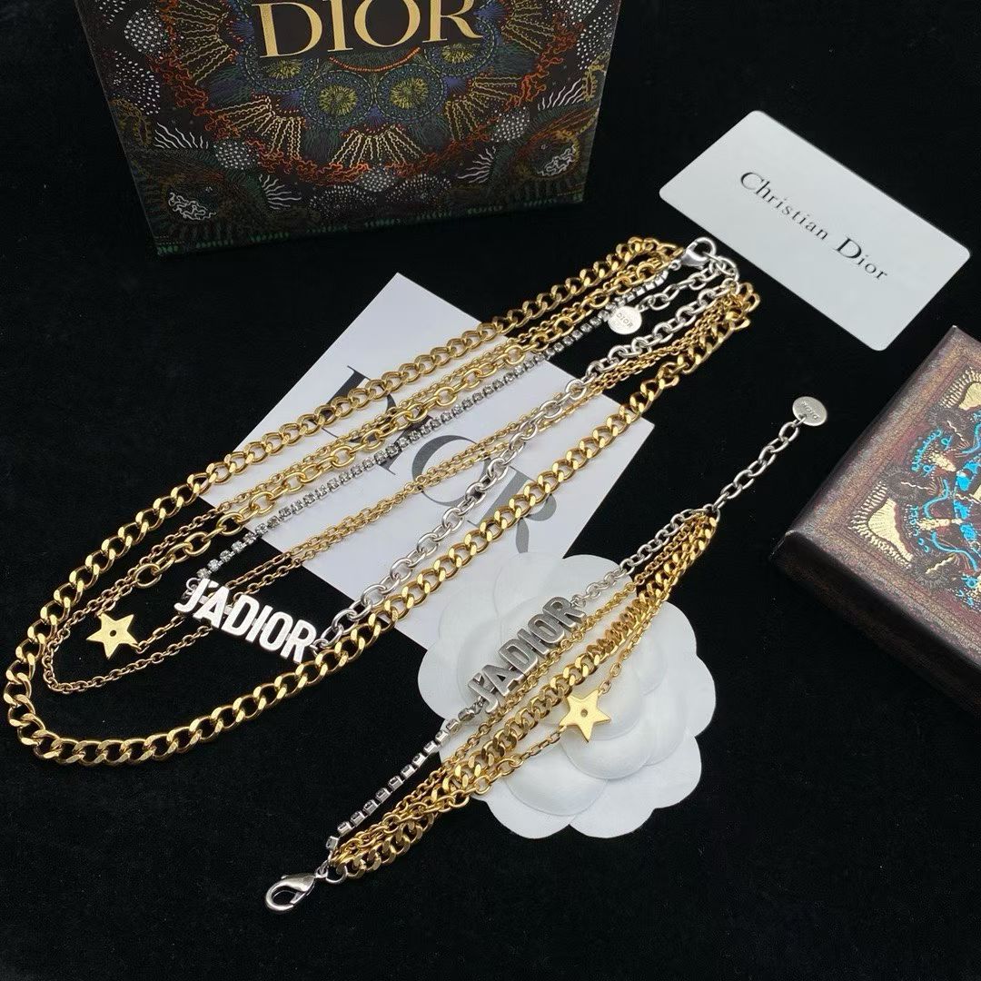 Christian Dior J'Adior Layered Jewelry – Gold & Silver Necklaces & Bracelets