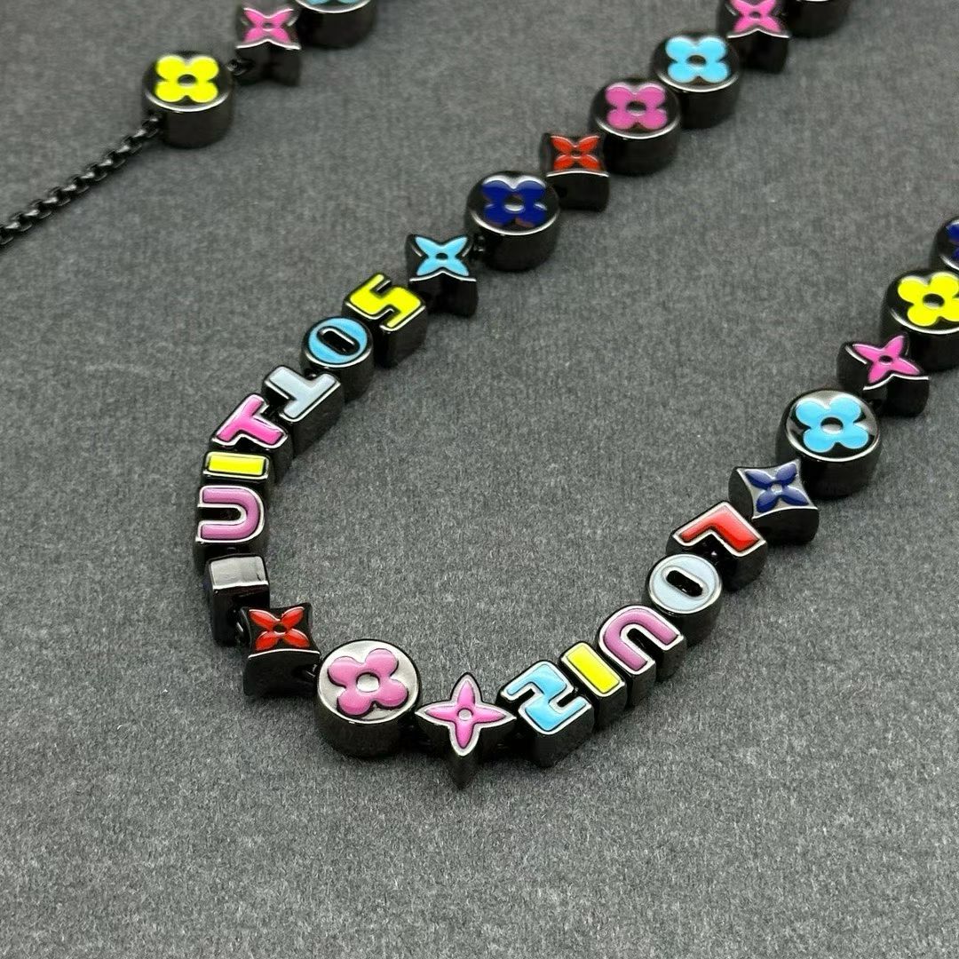 Louis Vuitton Colorful Monogram Beaded Jewelry – Necklace & Bracelet Set