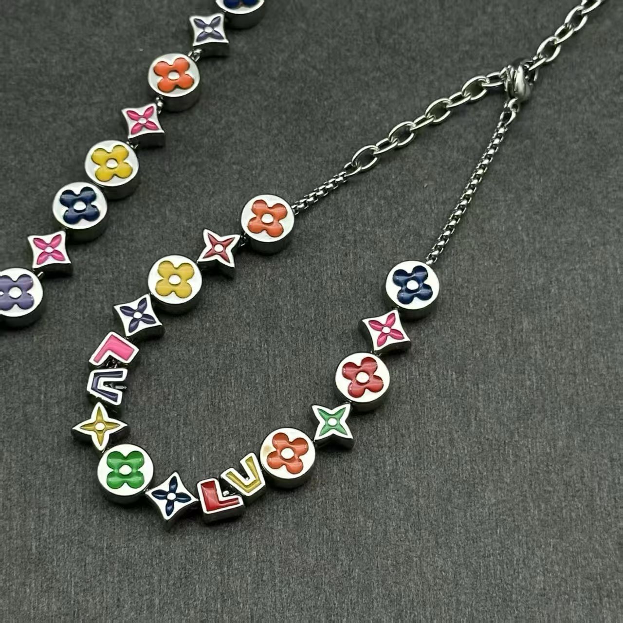 Louis Vuitton Colorful Monogram Beaded Jewelry – Necklace & Bracelet Set