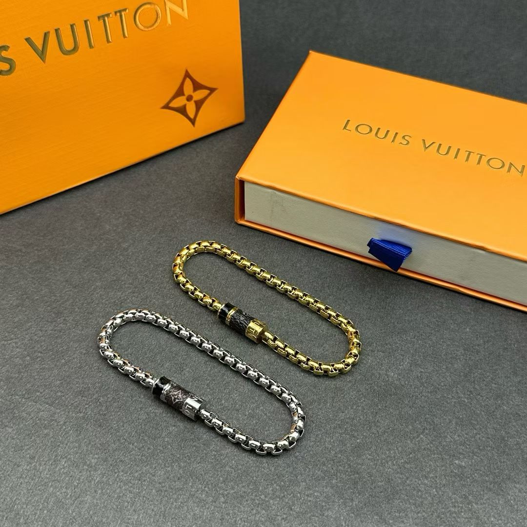 Louis Vuitton Monogram Cylinder Clasp Bracelet – Gold & Silver Variants