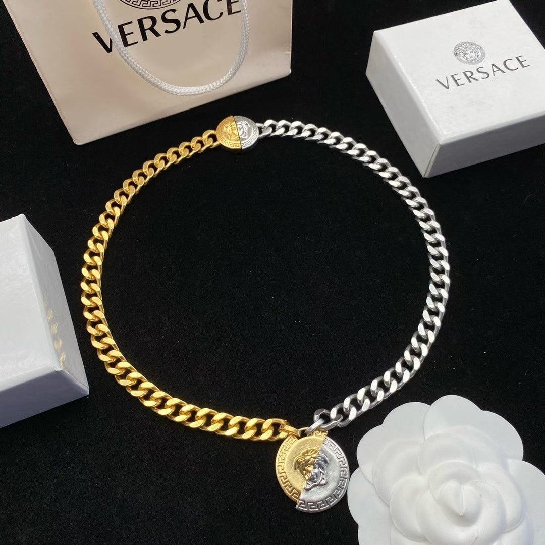 Versace Medusa Pendant Necklace – Gold & Silver Two-Tone
