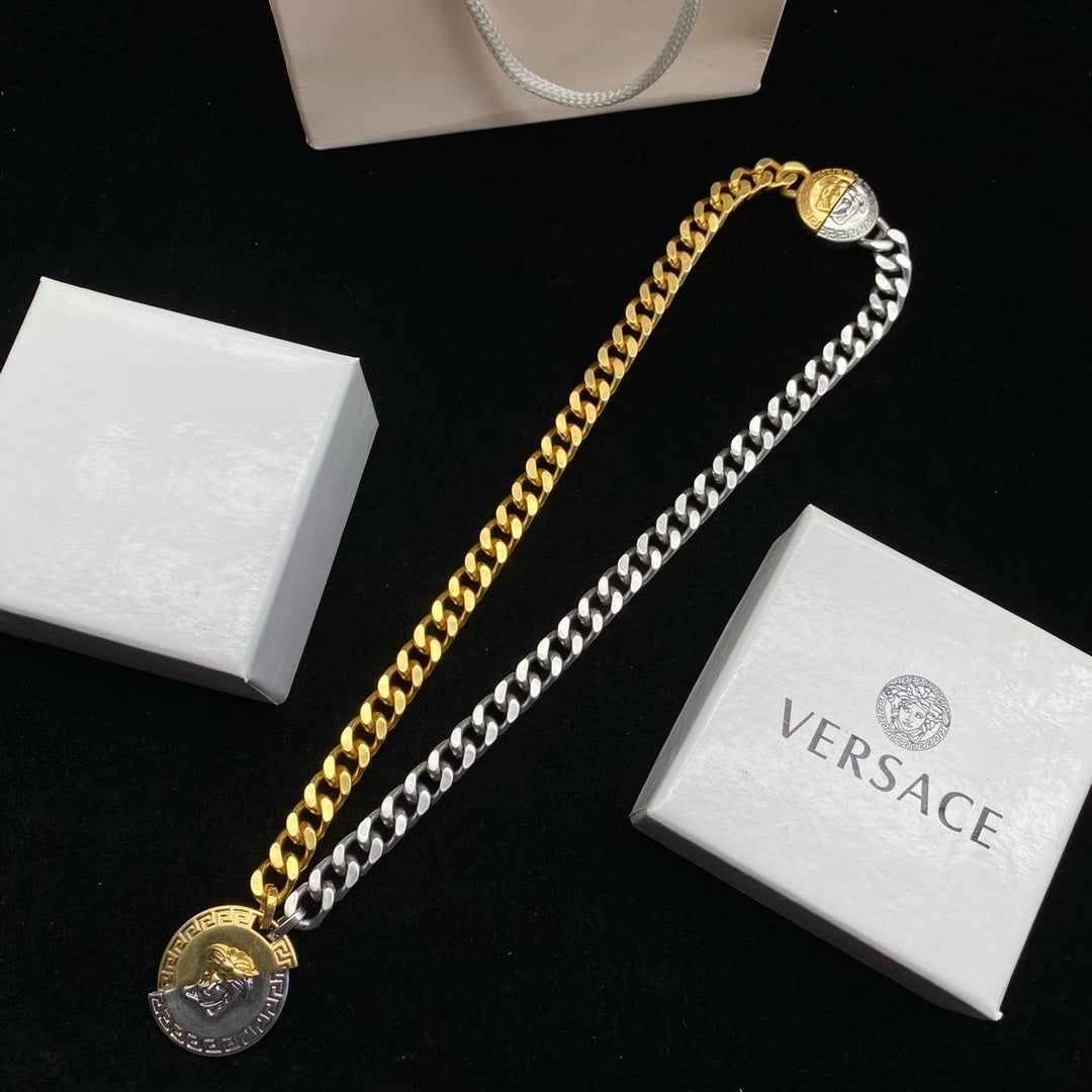 Versace Medusa Pendant Necklace – Gold & Silver Two-Tone