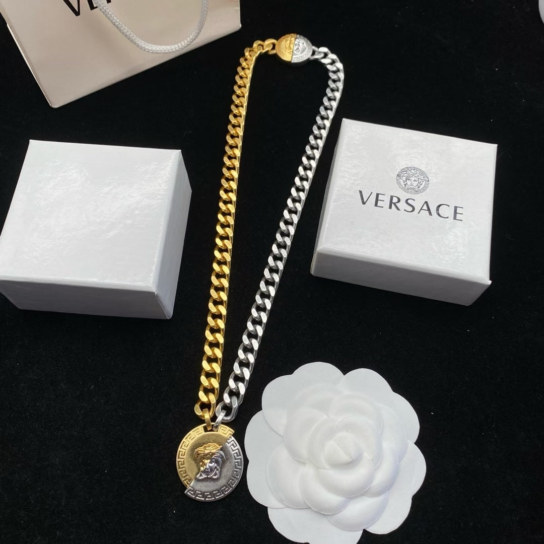 Versace Medusa Pendant Necklace – Gold & Silver Two-Tone