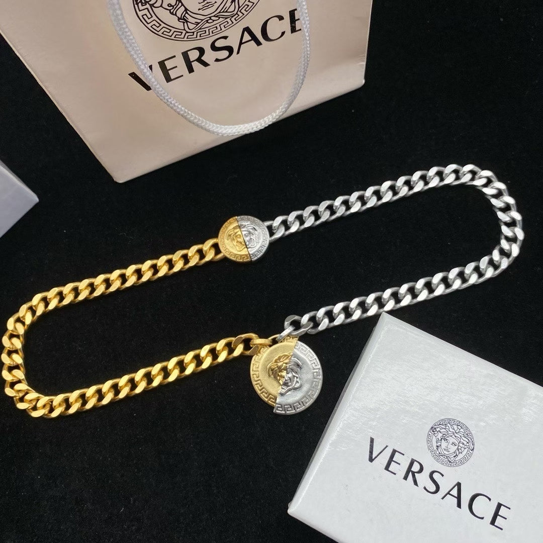 Versace Medusa Pendant Necklace – Gold & Silver Two-Tone