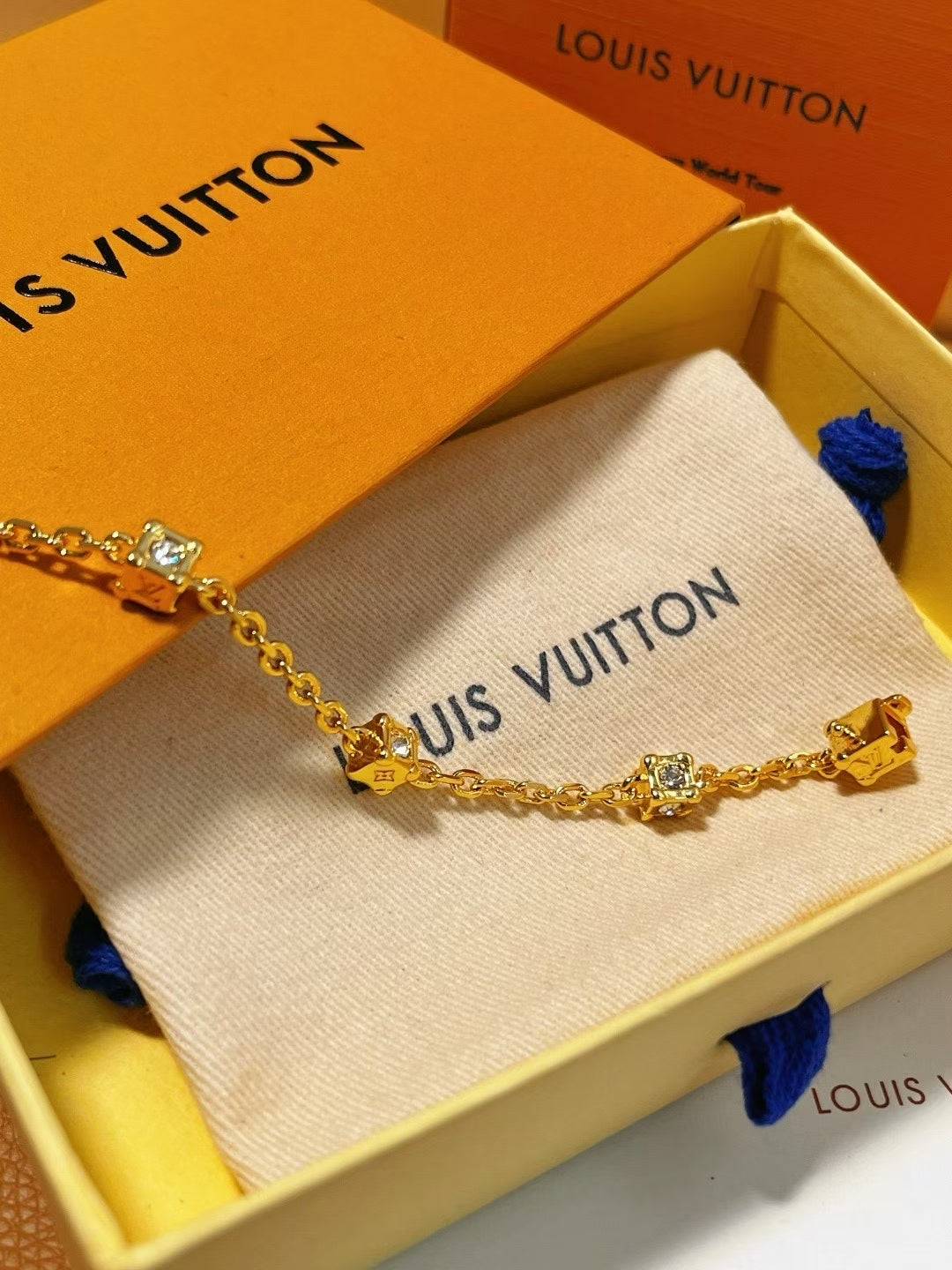 Louis Vuitton Square-Link Crystal Bracelet – Gold & Silver Variants