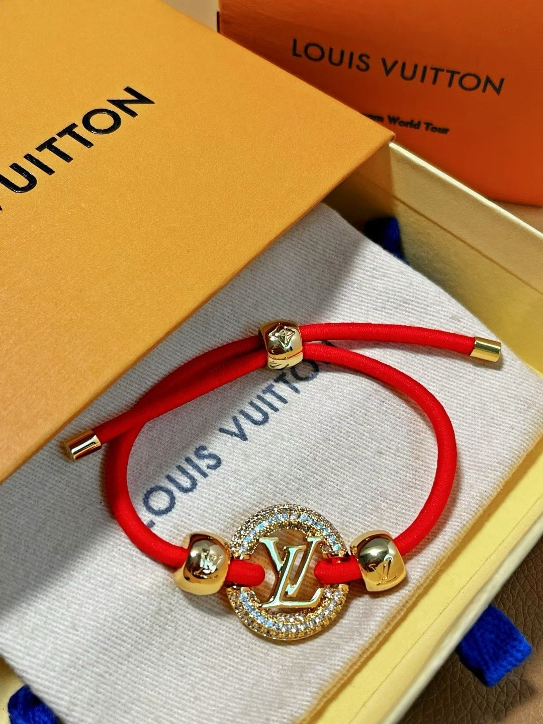 Louis Vuitton Crystal Medallion Cord Bracelet