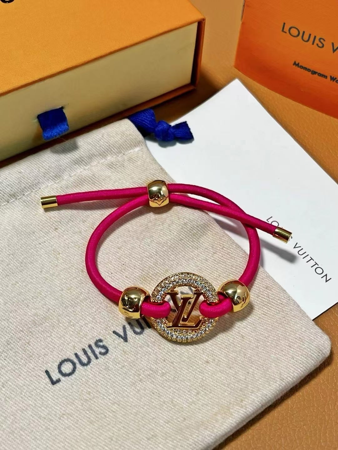 Louis Vuitton Crystal Medallion Cord Bracelet