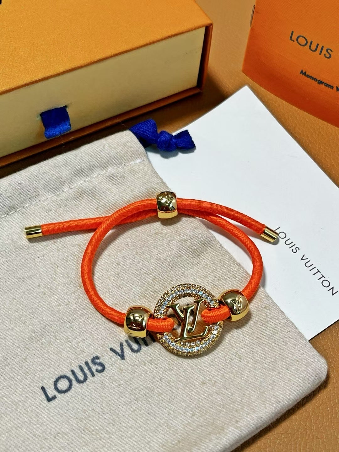 Louis Vuitton Crystal Medallion Cord Bracelet