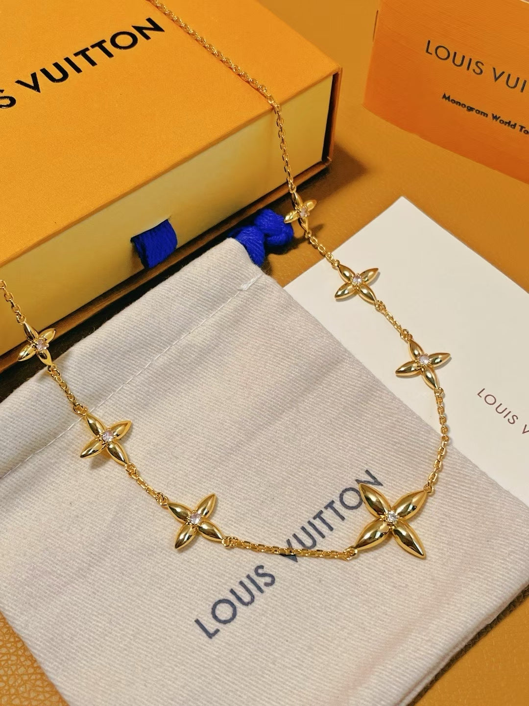 Louis Vuitton Floral Gem Necklace – Chain with Symmetrical Motifs
