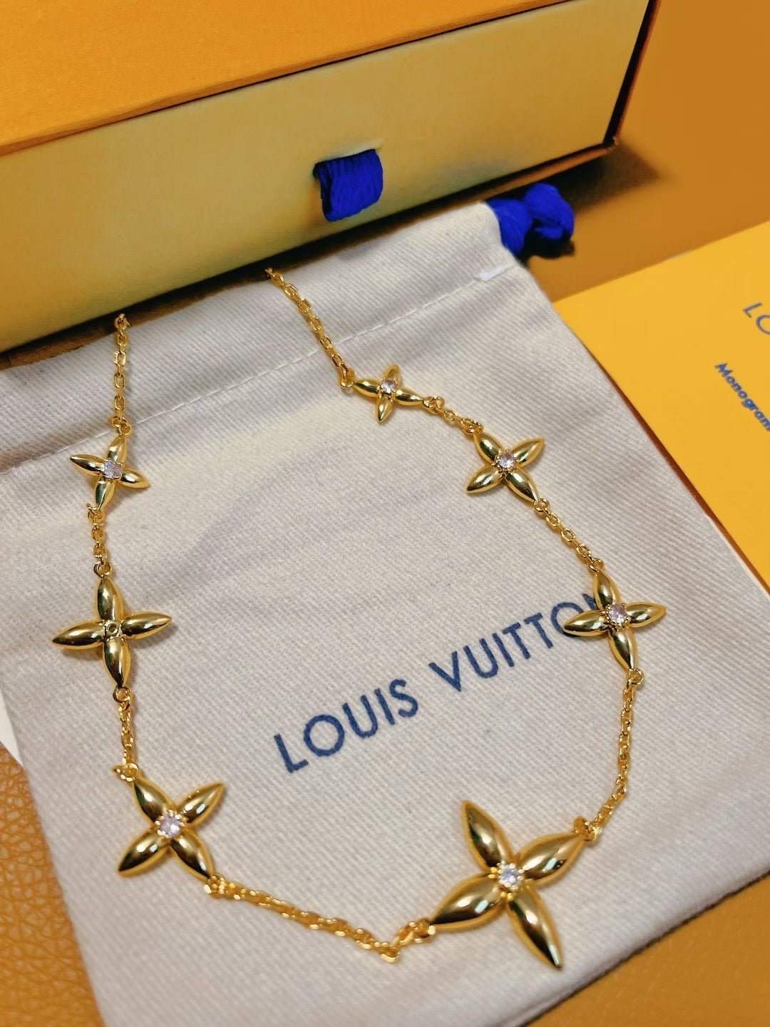 Louis Vuitton Floral Gem Necklace – Chain with Symmetrical Motifs
