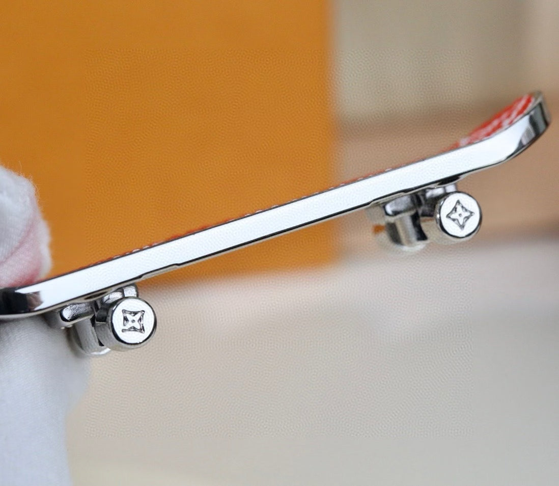 Louis Vuitton Monogram Leather Tag Keychain – Classic Brown & Gold