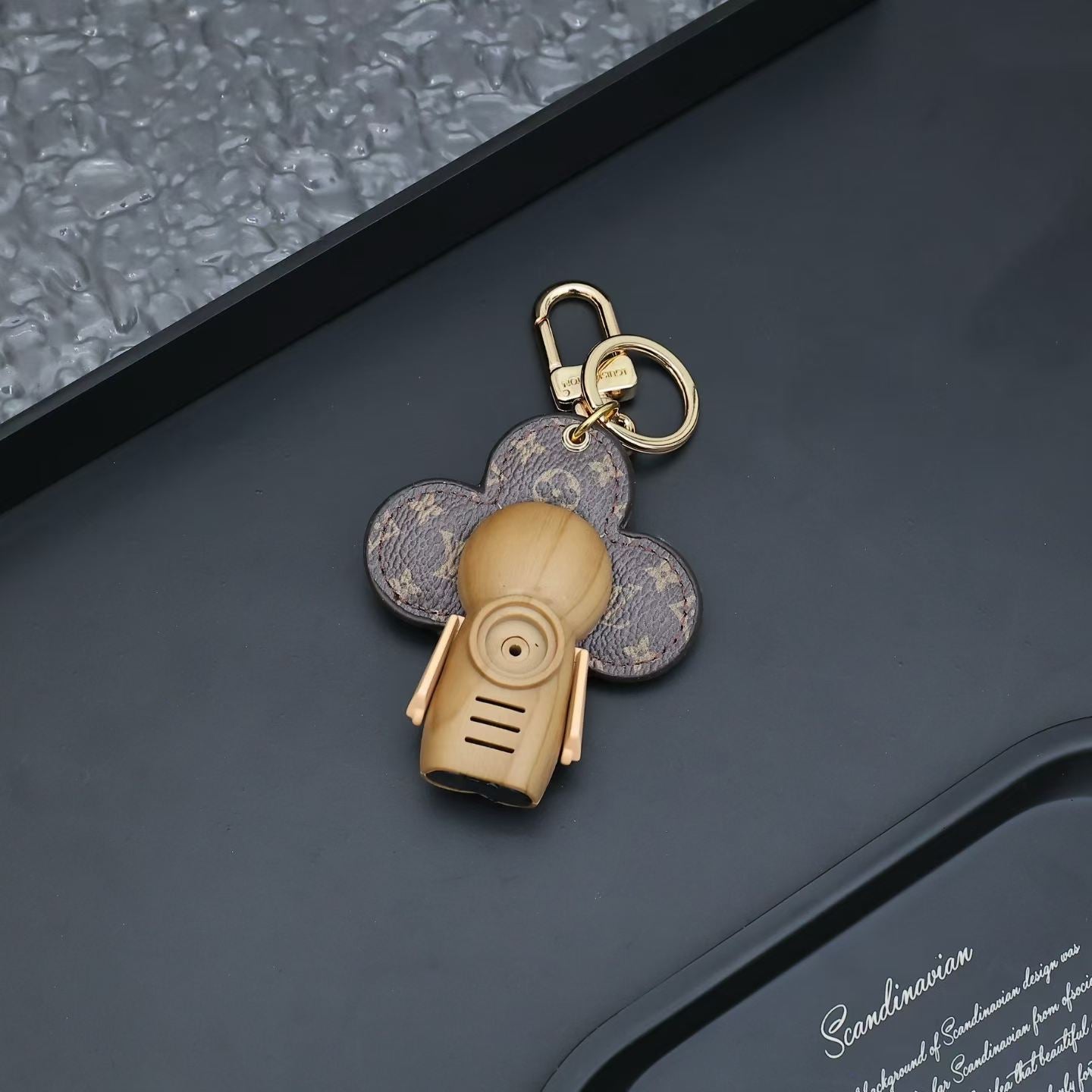 Louis Vuitton Rhinestone Flower Character Keychain – Floral Head & Wooden Face
