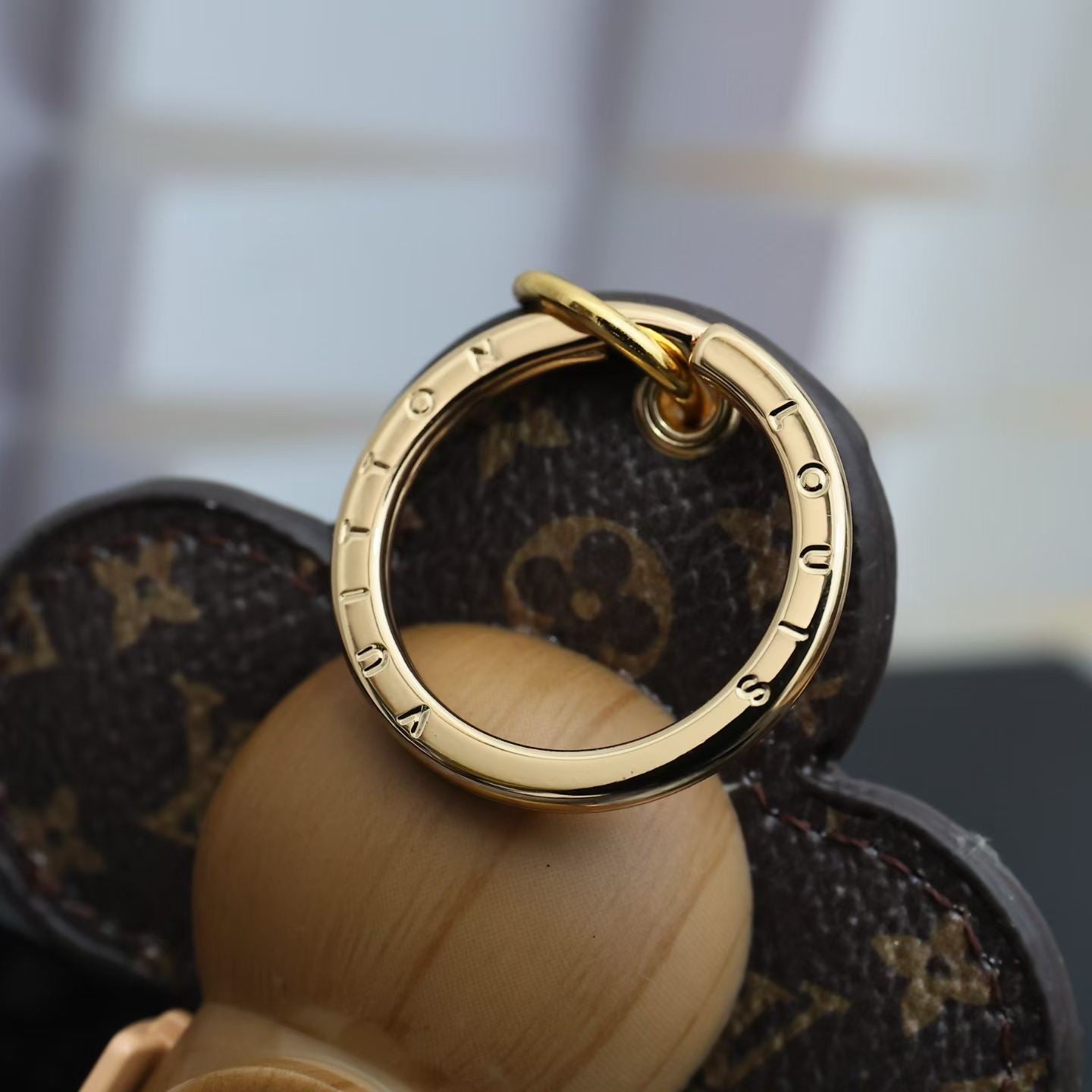 Louis Vuitton Rhinestone Flower Character Keychain – Floral Head & Wooden Face