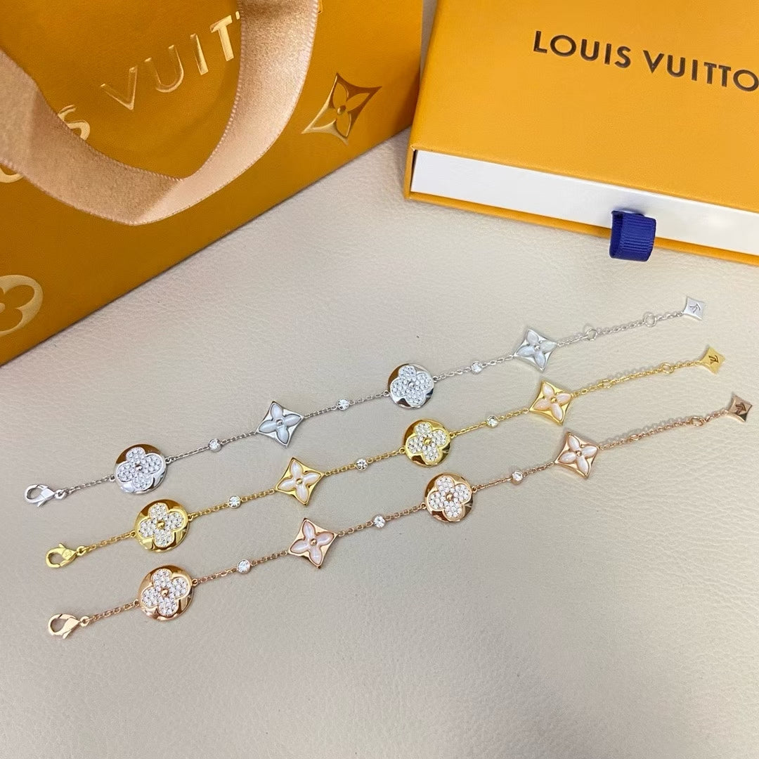 Louis Vuitton Crystal Charm Bracelet – Silver, Gold & Rose Gold