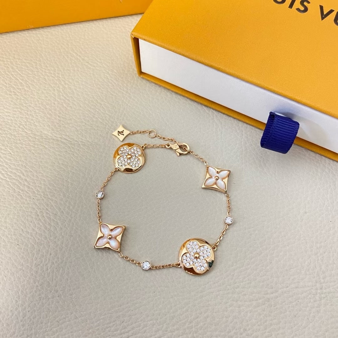 Louis Vuitton Crystal Charm Bracelet – Silver, Gold & Rose Gold