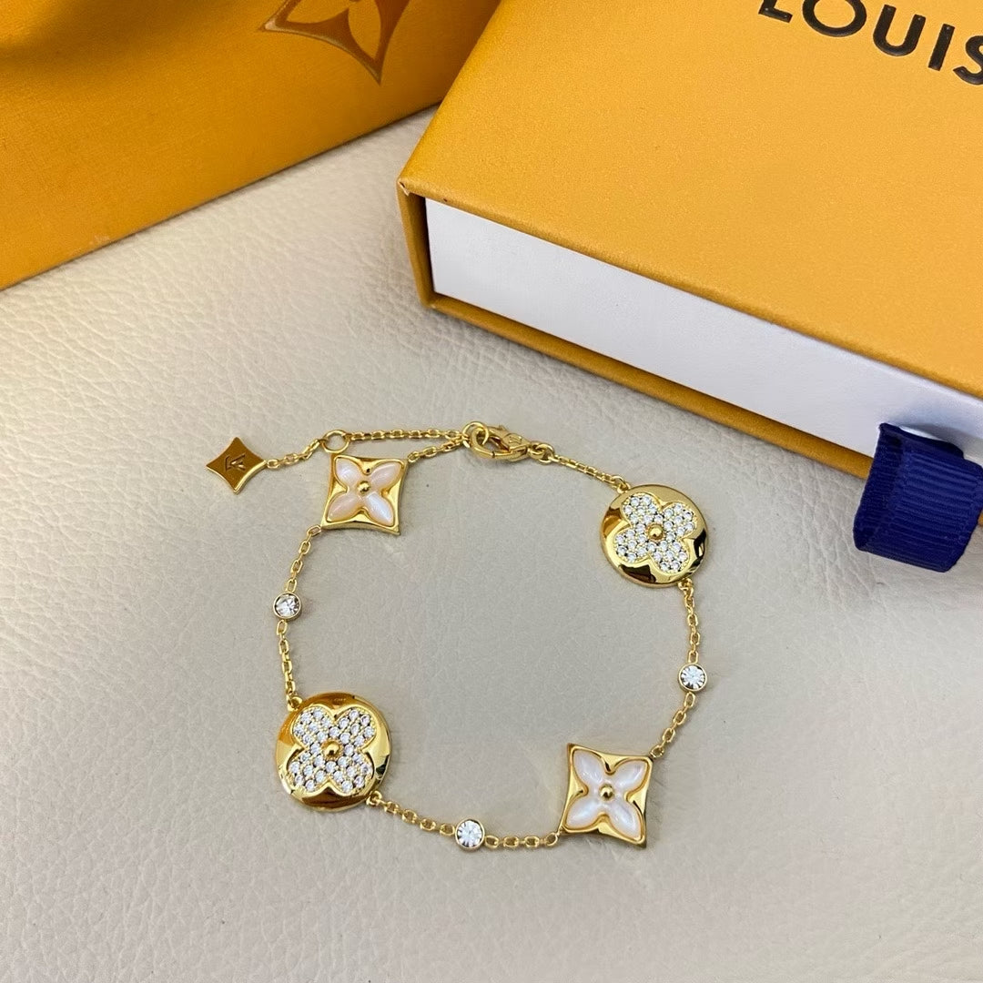 Louis Vuitton Crystal Charm Bracelet – Silver, Gold & Rose Gold