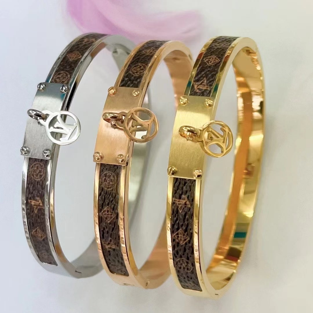 Louis Vuitton Monogram Belt Buckle Bracelet Trio