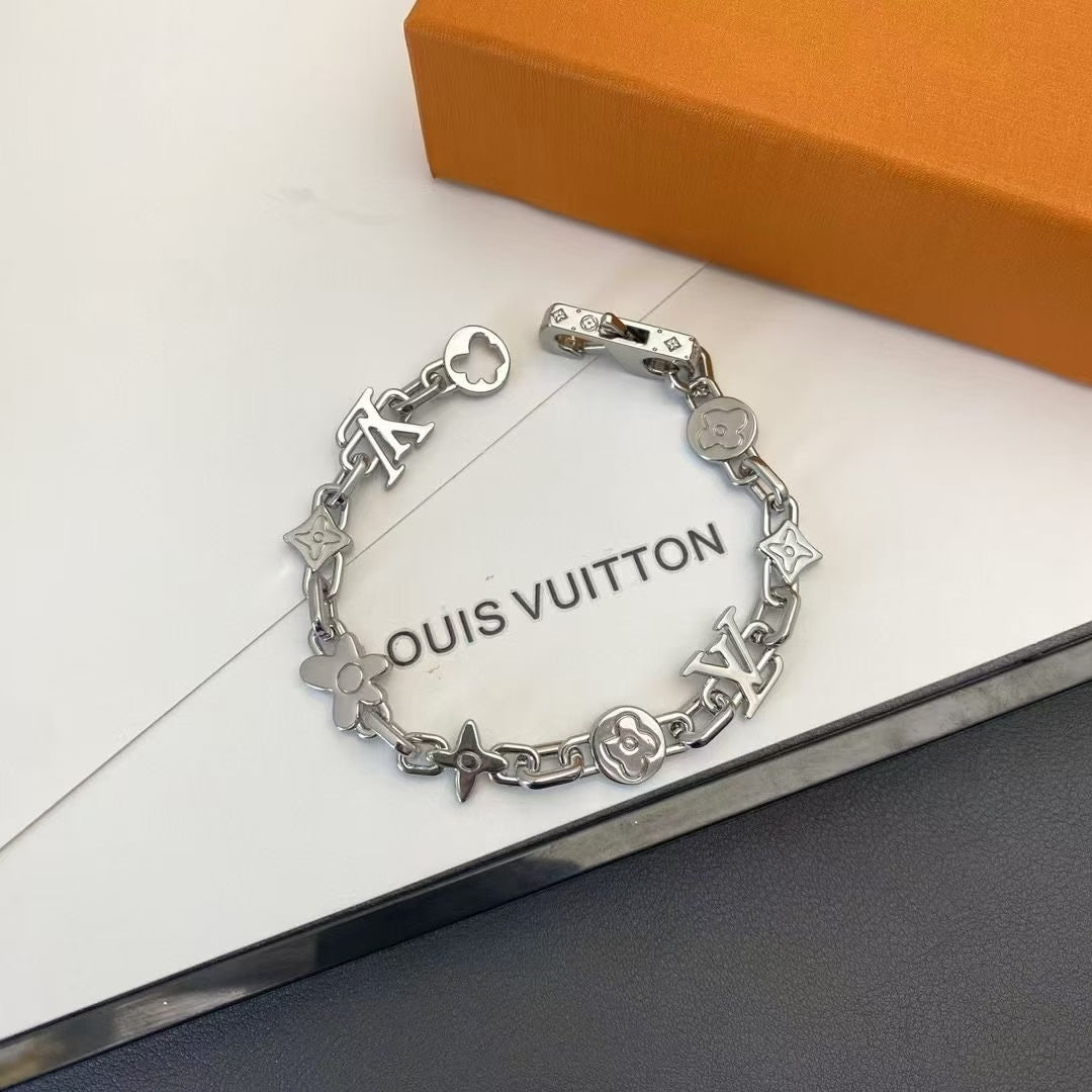 Louis Vuitton Silver Monogram Motif Bracelet – LV Logo & Iconic Symbols