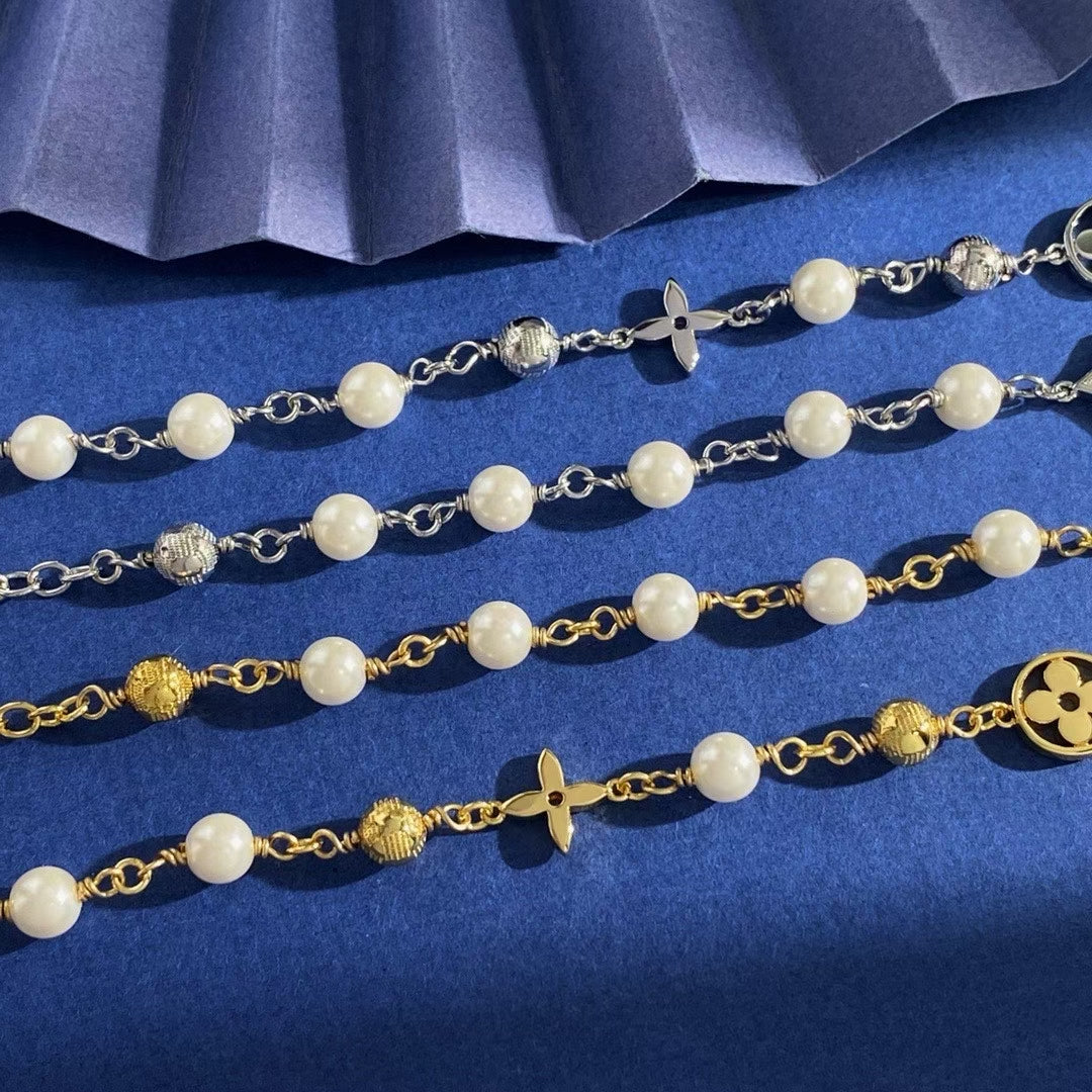 Louis Vuitton Spiral Pearl Charm Jewelry – Gold & Silver with LV Motifs