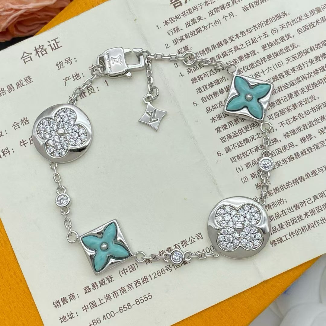 Louis Vuitton Turquoise Enamel Crystal Bracelet – Gold, Rose Gold & Silver