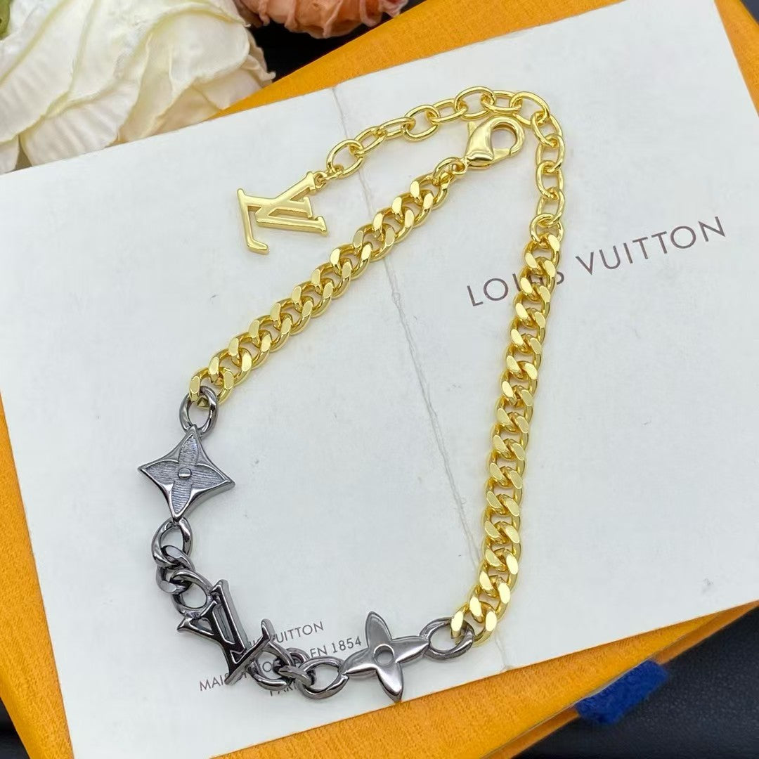 Louis Vuitton Monogram Accent Bracelet – Gold, Silver & Rose Gold with Black Motifs
