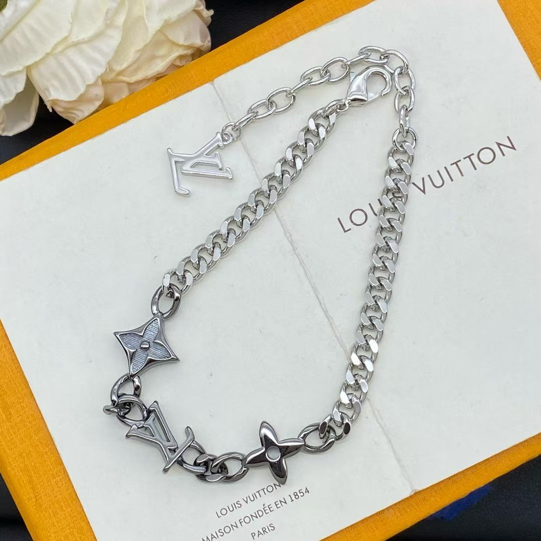 Louis Vuitton Monogram Accent Bracelet – Gold, Silver & Rose Gold with Black Motifs