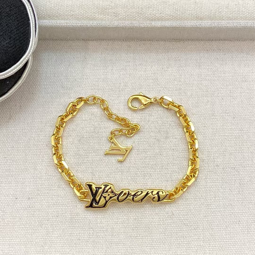 Louis Vuitton LVovers Chain Bracelet – Silver with Logo Plate