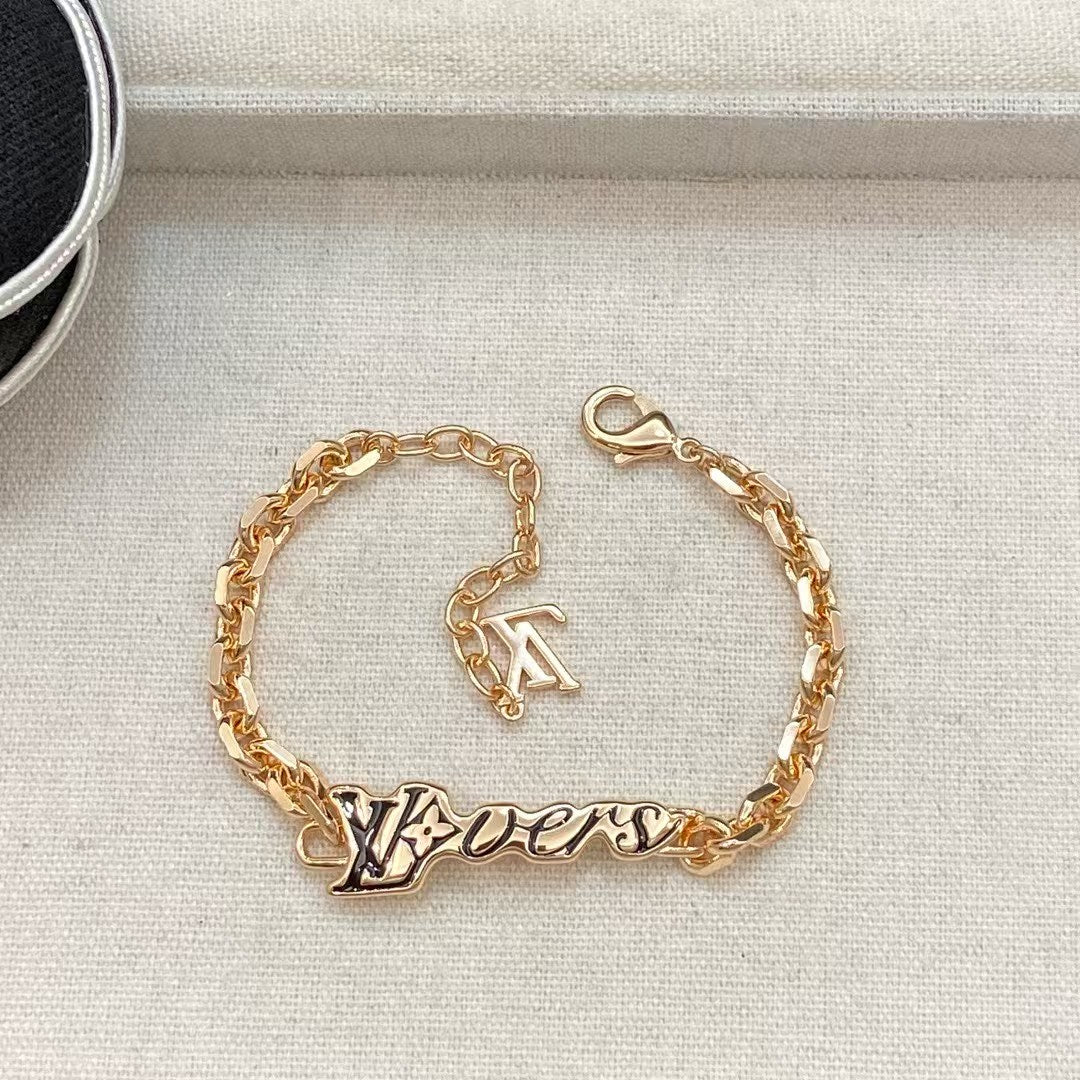 Louis Vuitton LVovers Chain Bracelet – Silver with Logo Plate