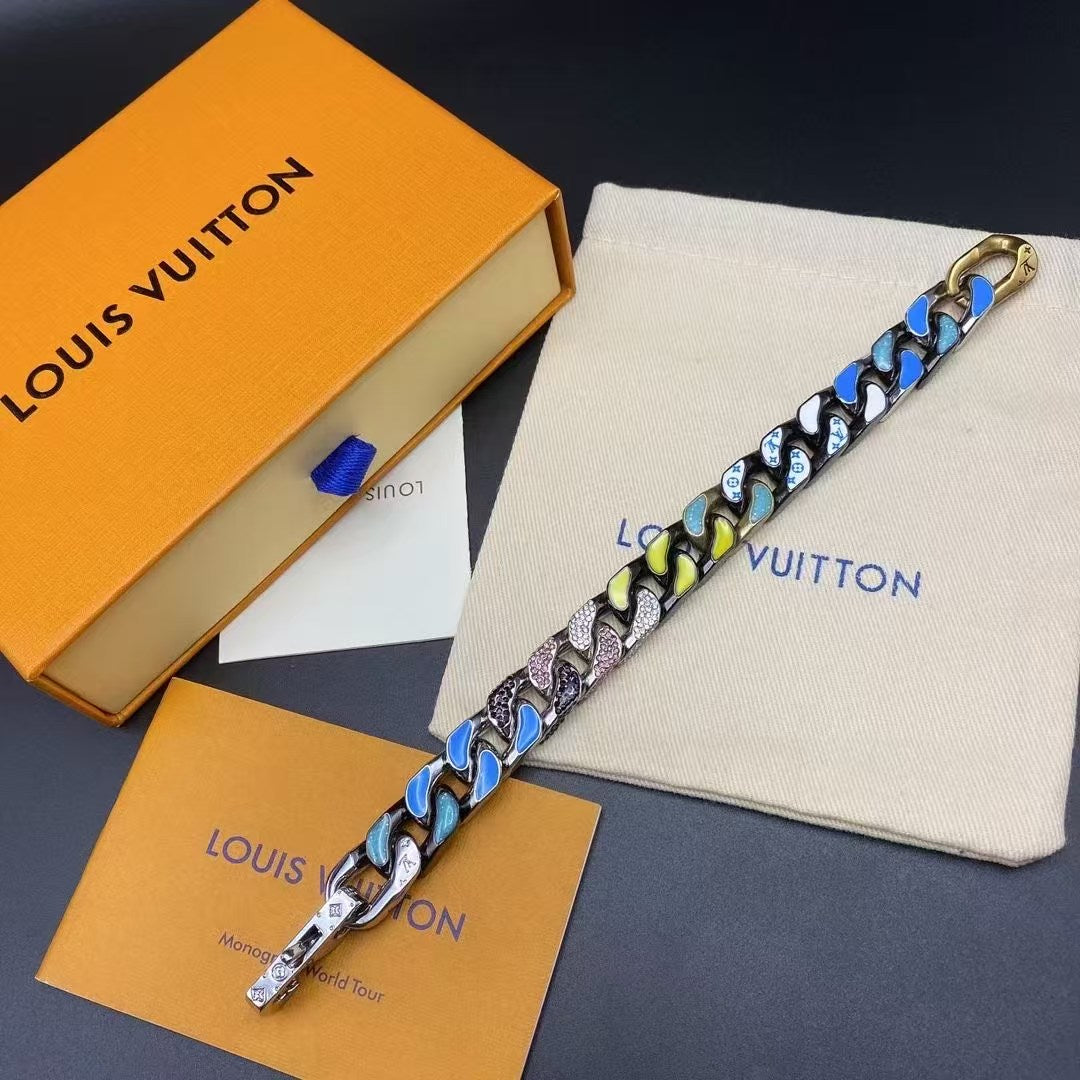 Louis Vuitton Multicolor Link Statement Bracelet – Vibrant Chain Design