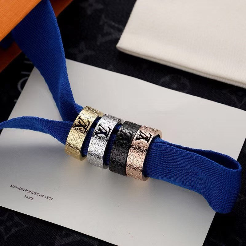 Louis Vuitton Monogram Ring Set – Gold, Silver, Black & Rose Gold