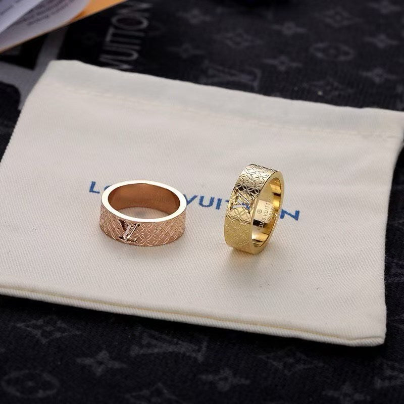 Louis Vuitton Monogram Ring Set – Gold, Silver, Black & Rose Gold