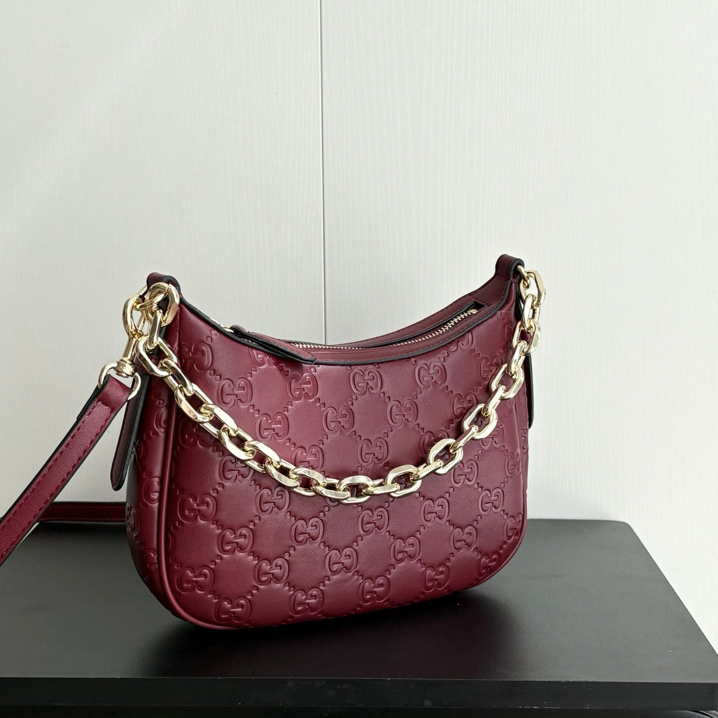 Gucci GG Embossed Chain Shoulder Bag Collection