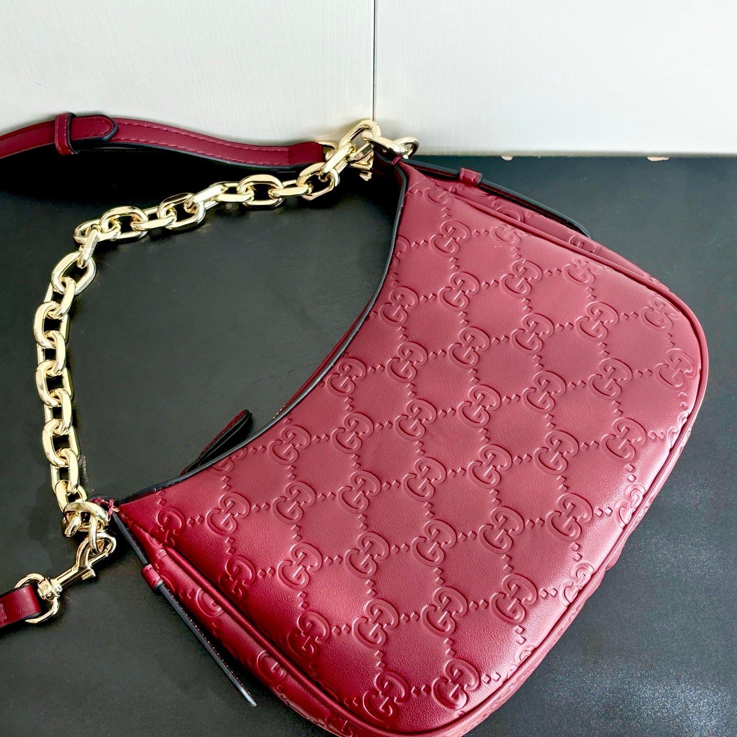 Gucci GG Embossed Chain Shoulder Bag Collection