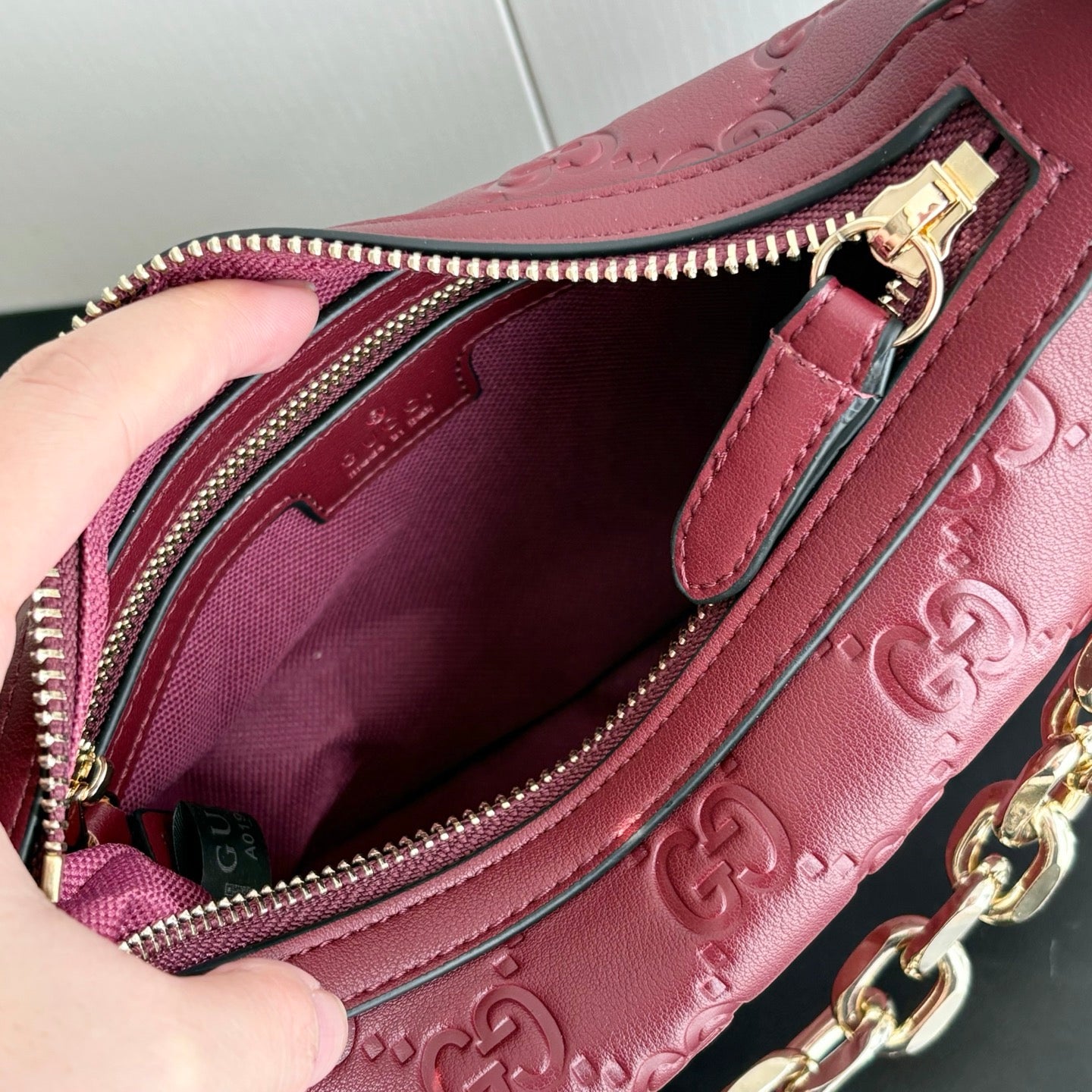 Gucci GG Embossed Chain Shoulder Bag Collection